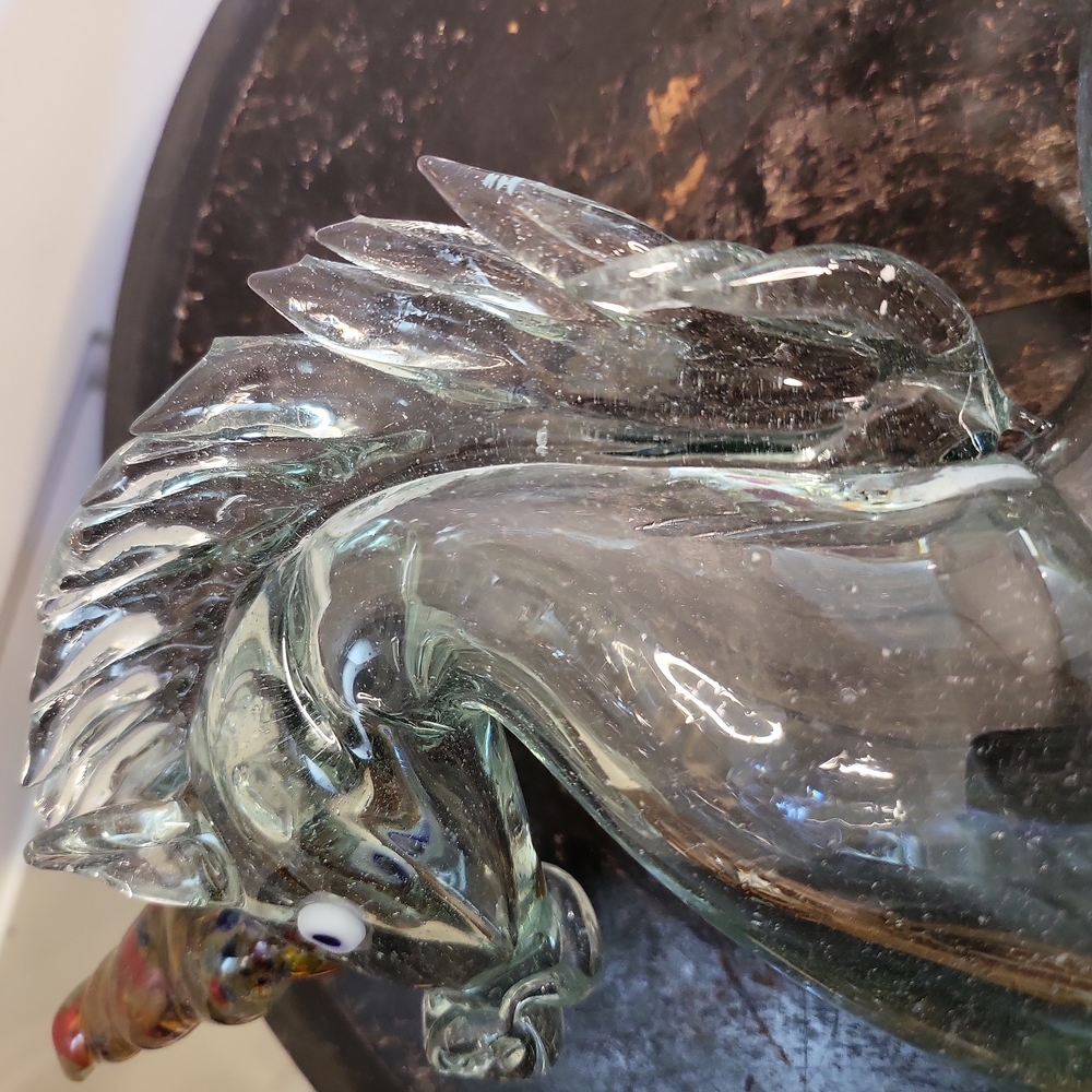 Vintage Murano Style Glass Unicorn Horse Sculpture Hand Blown 10" - Picture 10 of 12